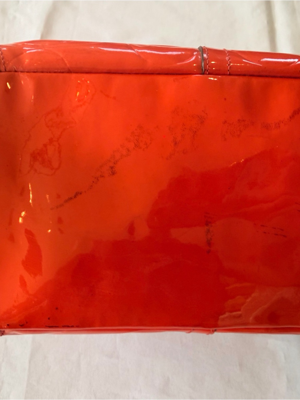 Coach Papaya Peyton Embossed Patent Leather Kisslock Orange Tote No F23722 - Picture 10 of 16